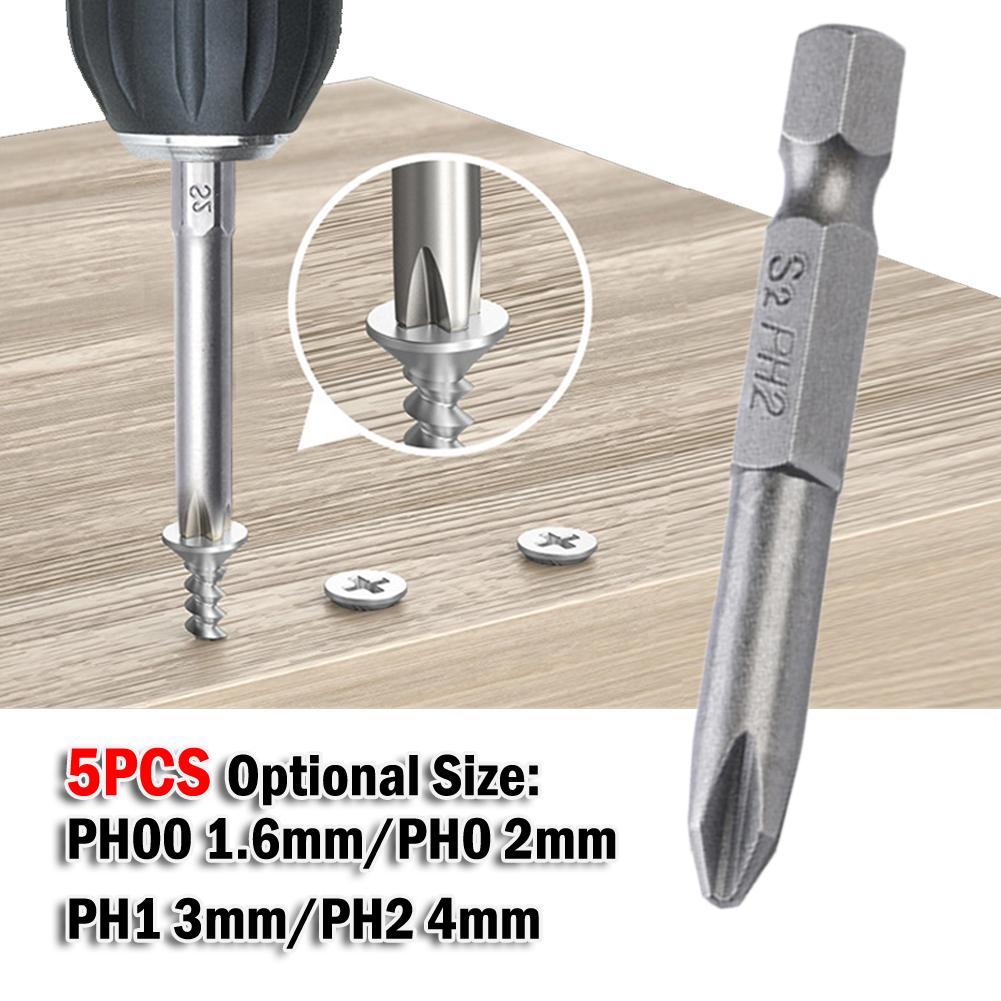 5pcs Screwdriver Bits 6.35mm Cross Screwdriver Bits Magnetic Bits