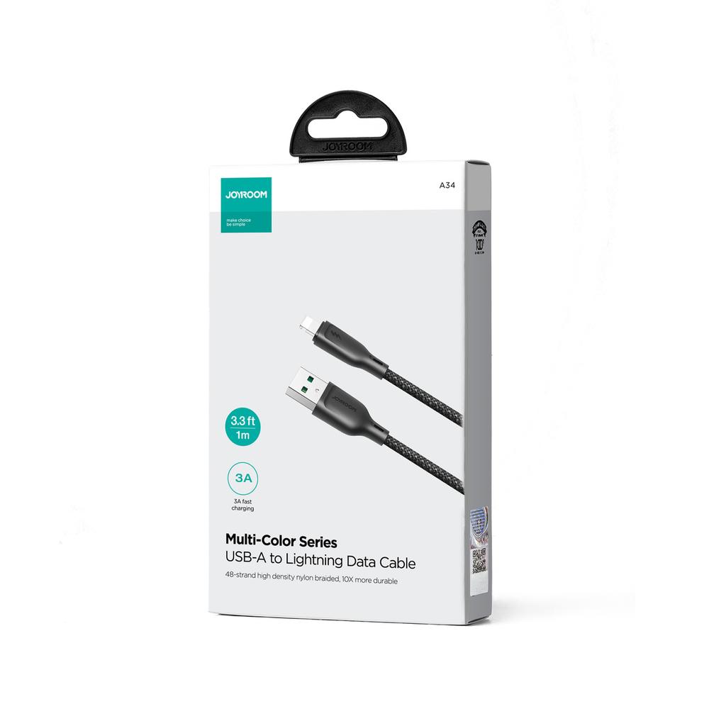 Joyroom S-A34 Lightning Fast Charge Cable 1m Black