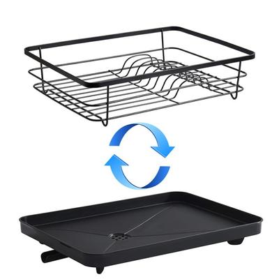 Rust-Resistant Countertop Dish Drying Rack with Utensil Holder - Spacious Kitchen Plate Rack for Efficient Drying