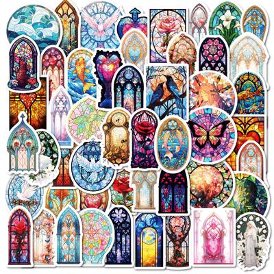 50 Gothic Colored Glass Baroque Window Grille Personalized Creative DIY Decorative Stickers