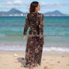 Russian Mesh Sun Protection Long-Sleeve One-Piece Swimsuit Cover-Up for Women