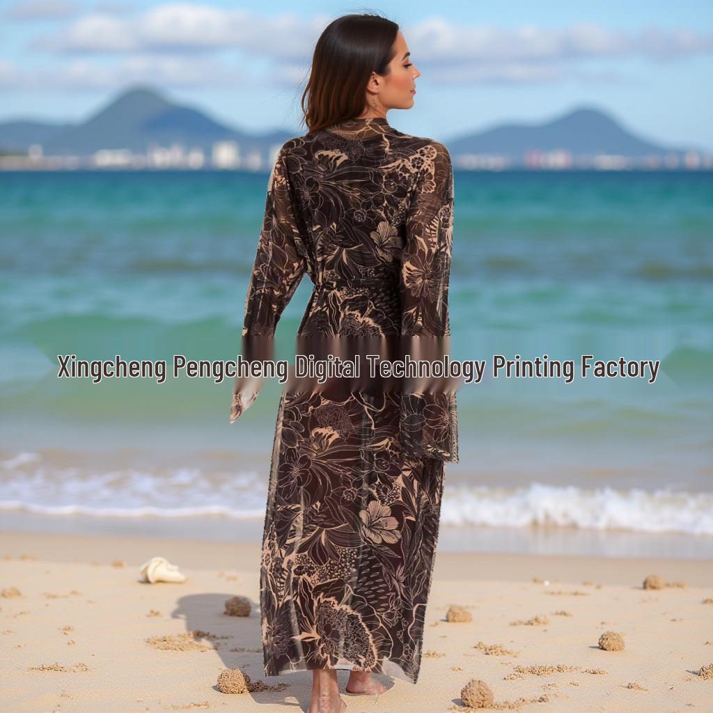 Russian Mesh Sun Protection Long-Sleeve One-Piece Swimsuit Cover-Up for Women