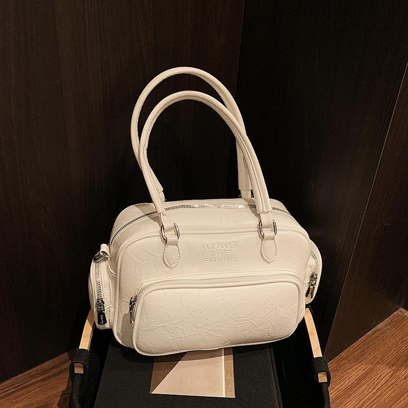 

Новая простая трендовая сумка-боулинг, сумка через плечо, сумка под мышкой, женский модный дизайн, большая вместимость, трендовая сумка