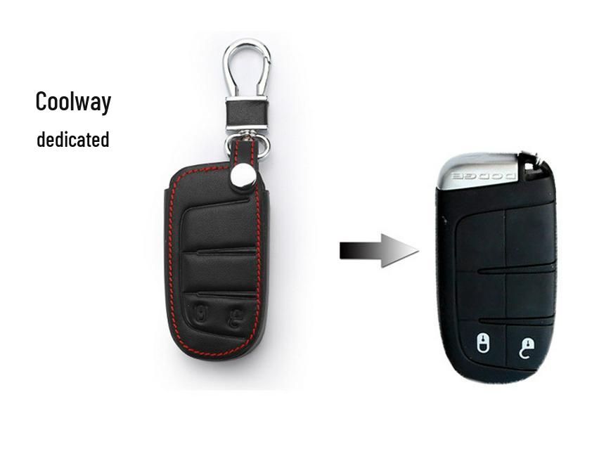 Premium Leather Key Cover for Jeep Liberty, Renegade, Grand Cherokee, & Compass