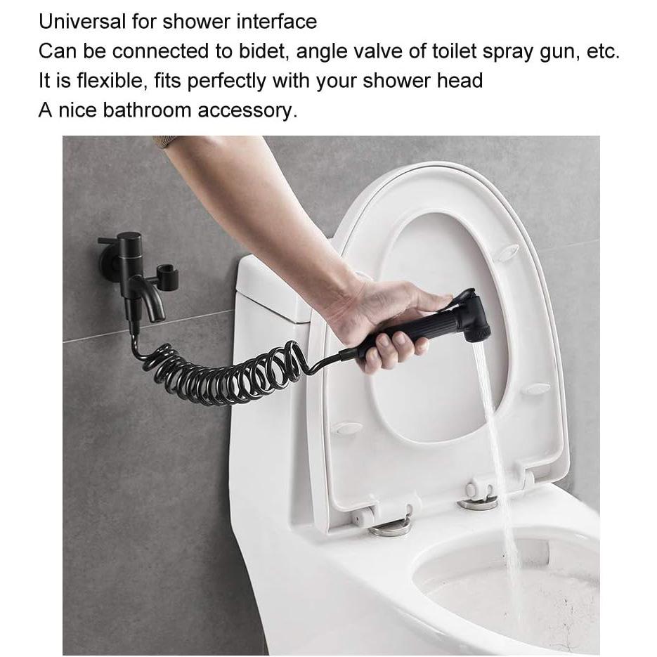 304 Stainless Steel Telescopic Shower Head with Water Gun Hose and Toilet Sprayer Attachment