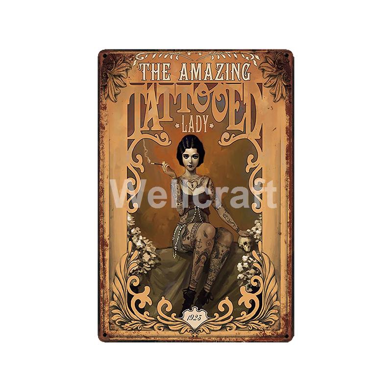 [ WellCraft ] Circus Lion Elephant Tiger Clown Horse Metal Sign Vintage Painting Decor  LT-1899