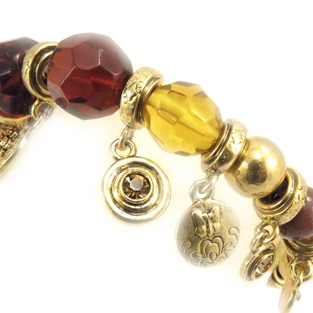 Les Trésors De Lily [C5298] - Bracelet Créateur 'Belle des Champs' Marron Doré