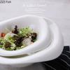 European Style Pure White Ceramic Salad Bowl Snack Dessert Bowl White Porcelain Dishes Kitchen Tableware Dining Table Decoration