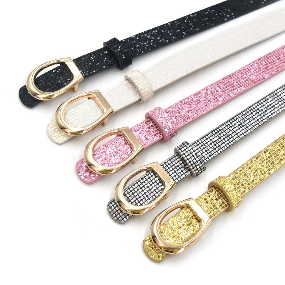 Bling Bling Sparkling Rhinestone Belt Versatile Luxury Brand Design D-shaped Buckle Belt Glitter Vintage Waist Strap