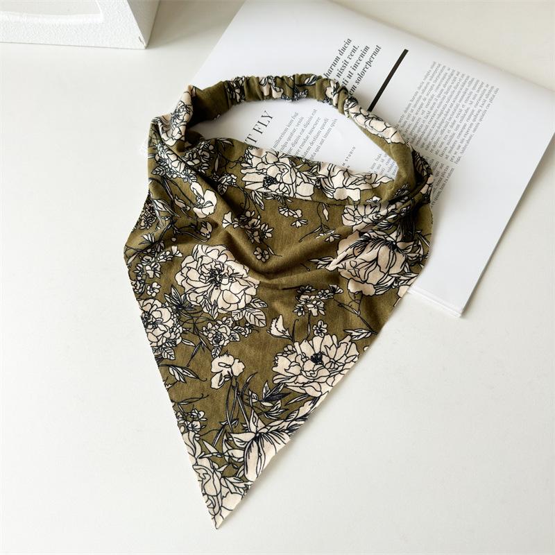 Blumen-Dreieck-Bandana Stirnband Damen Vintage-Stil Haaraccessoires für Sommerurlaub Strand Haarschmuck