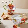 JOYYE Handbemalte Keramik-Müslischale mit Blumenmuster