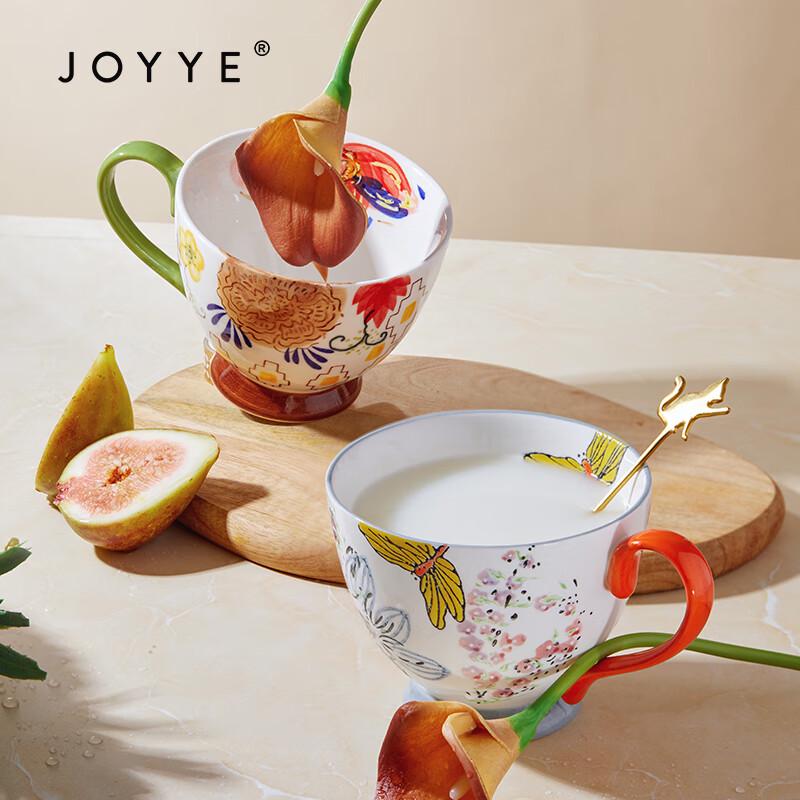 JOYYE Handbemalte Keramik-Müslischale mit Blumenmuster