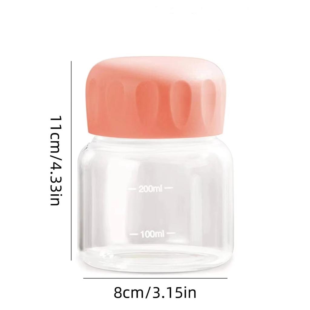 1/2pc 300ml Transparent Water Bottles With Lid Graduated Portable Milk Juice Cup Beverage Container Suitable For Outdoor Kitchen