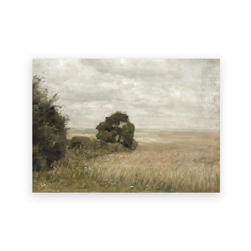 

Summer Landscape Vintage Oil Painting Canvas Poster, Spring Neutral Gallery Wall Art Print, Retro Green Tone, Farmhouse Wall Dec 21x30cm No Framed