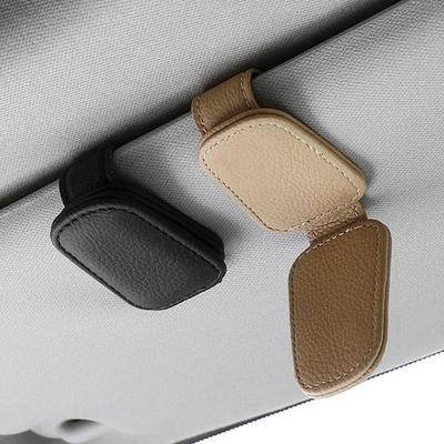 Gancio elastico per occhiali da sole per auto, clip per riporre occhiali da sole per auto, clip in pelle PU antigraffio per occhiali da sole, supporto per occhiali da auto