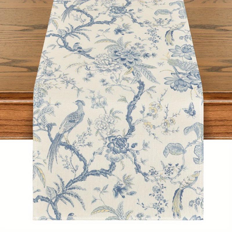 2025 Elegant Peacock Flower Table Runner 13x72 13x48 Table Runner