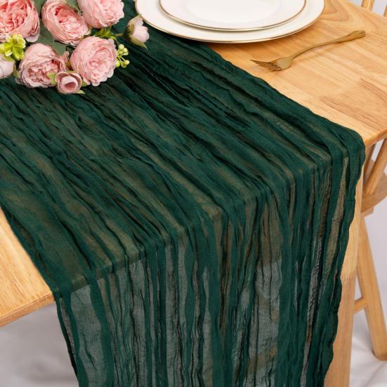 Tischläufer Faltenstoff Dekorative Tüll-Tischdecke Hochzeitsempfang Party Heimrestaurant Tischläufer