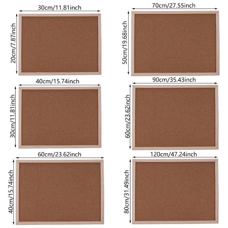 Cork Board Wood Framed Corkboard Decorative Hanging Pin Board for School Office Bulletin Board and Decorative Display