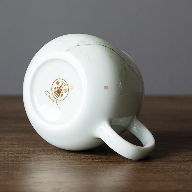 Changnan Tea Cup, Yingqing Ceramic, Jingdezhen Tea Infuser Mug with Filter And Lid, Office Tea Brewing Cup, Step by Step Promotio