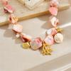 DIEYURO Acciaio Inossidabile 316L Pietra Rosa Corallo Stella Marina Tartaruga Set Collana Bracciale Donna Nuova Moda Gioielli Impermeabili Set Regalo