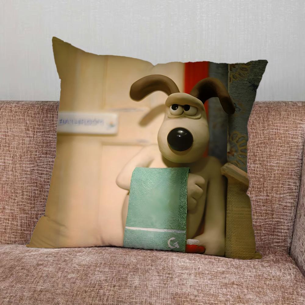 W-Wallaces Cute G-Gromit Pillow Case For Home Bedroom Car Office Decoration Living Room Sofa Cushion Cover Suitable