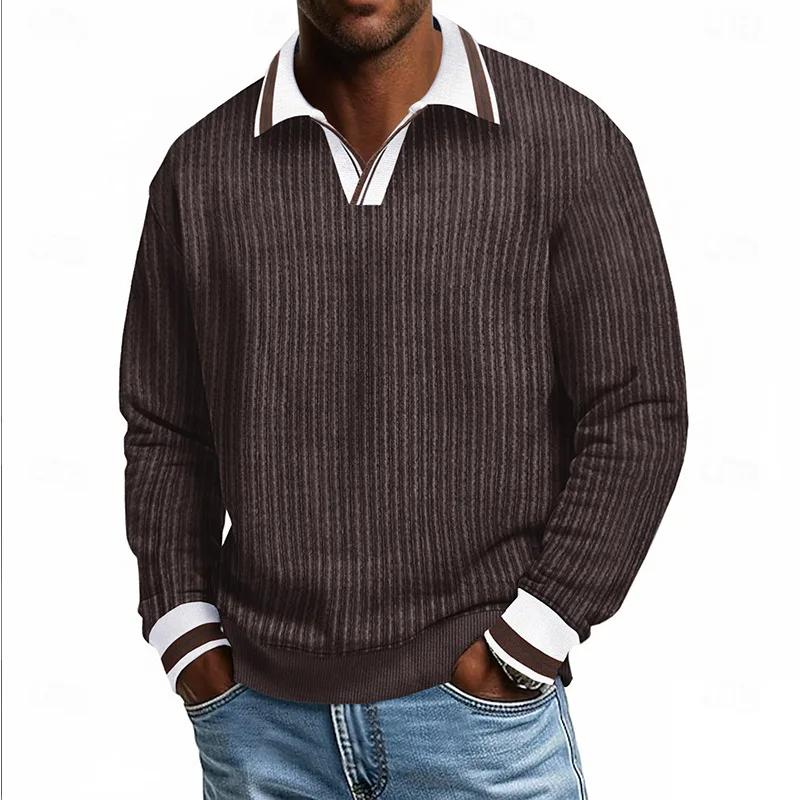Lente Herfst Lange Mouw Gebreid Sweatshirt Man Dik Corduroy Casual Pullover Hoodie Mannen Patchwork Omgeslagen Kraag Sport Tops