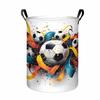 1pc, Soccer Ball Laundry Basket, Colorful Sports Print Collapsible Storage Bin, Organizer Basket with Handles for Clothes, Towels, Bedroom, Bathroom, 