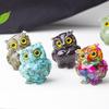 Owl Resin Crystal Figurine With Natural Waterstone For Home Decor And Gift Giving