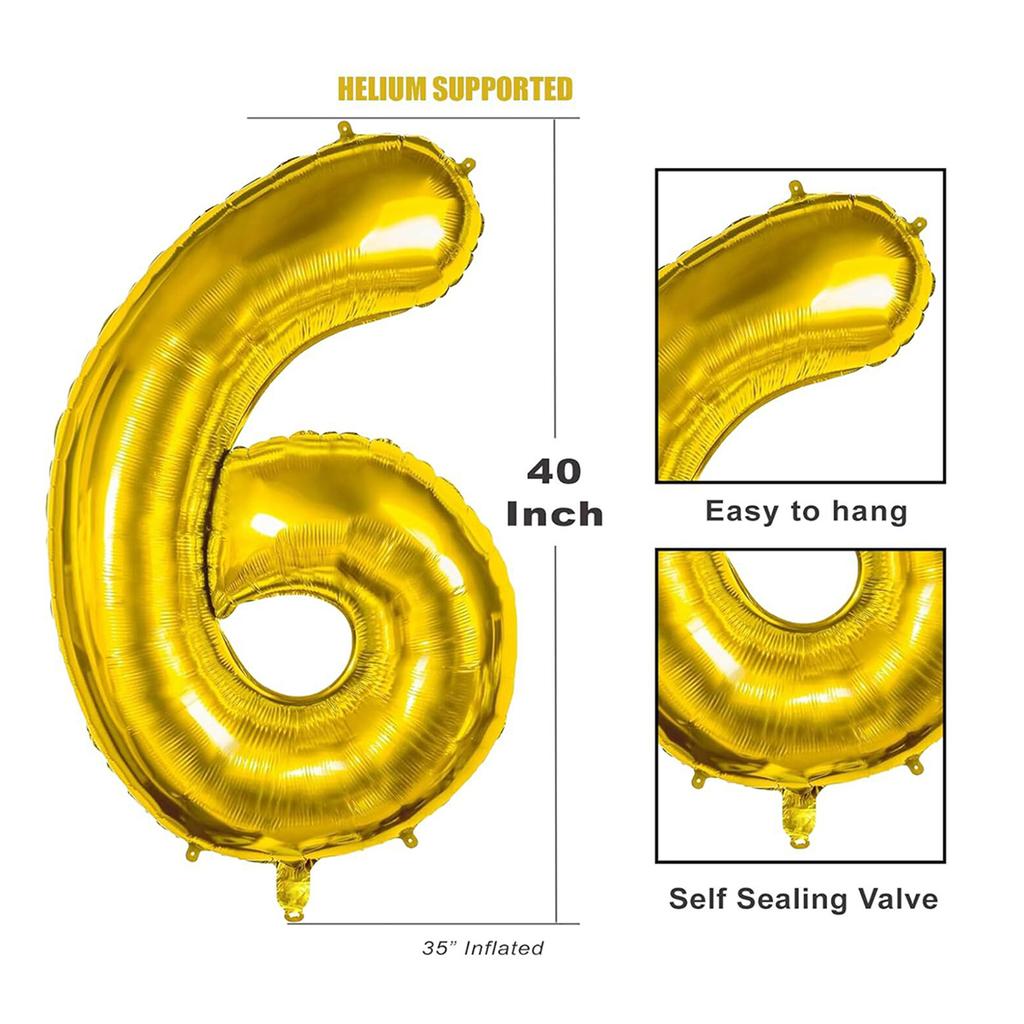 40inch Giant Golden Digital Balloon  0-9, Anniversary Party Decoration, Birthday Balloon