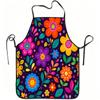 1pc 1pcs Colorful Floral Print Apron with Adjustable Waistband & Durable Easy-Clean Polyester Suitable for Kitchen Cooking, Gardening, Orchard Picking