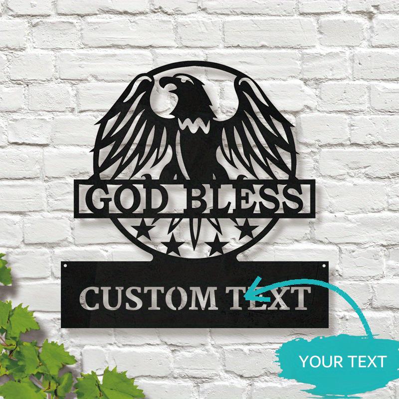 Metal Wall Art Eagle Sculpture, USA Flag Metal Decor for Home, Patriotic Freedom Day Gift, Veteran Tribute Custom Sign, American Heritage Craft 12inch/30cm