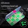 633pcs Glow Fishing Peg Bobber Stopper Silicone Space Bean Float Sinkers Stops for Fishing Line Fishing Accessories