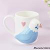 Tazza con pappagallo in rilievo tridimensionale, tazza da caffè in ceramica, tazza per coppia creativa, semplice tazza per acqua domestica con manico