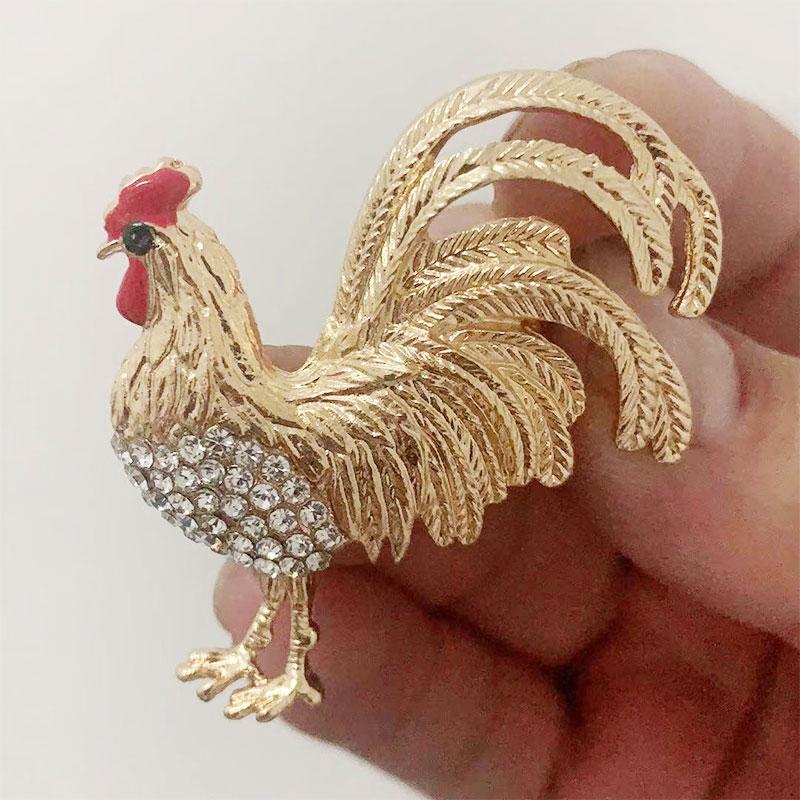 

Cute Colour Rooster Brooches Pin For Women Enamel Animal Brooch Broches Crystal Cock Jewelry Pins Gift