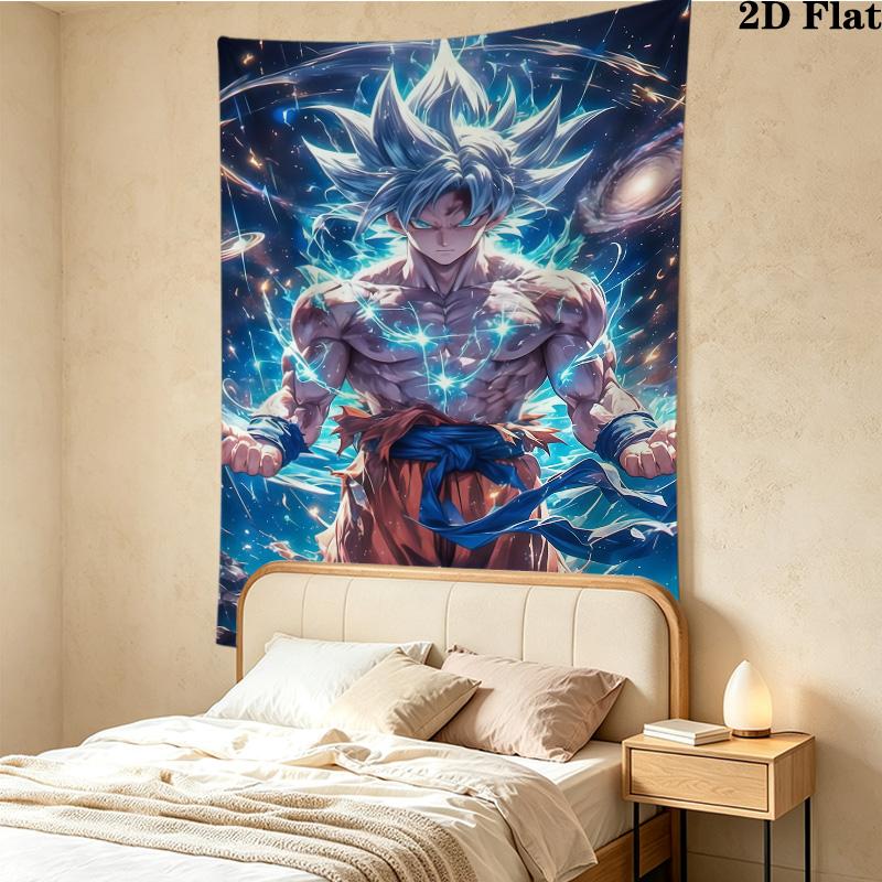 Son Goku Wall Tapestry Aesthetic Wall Hanging Printed Fabric Blanket Decorative Tapestries For Bedroom Living Room Home Decor