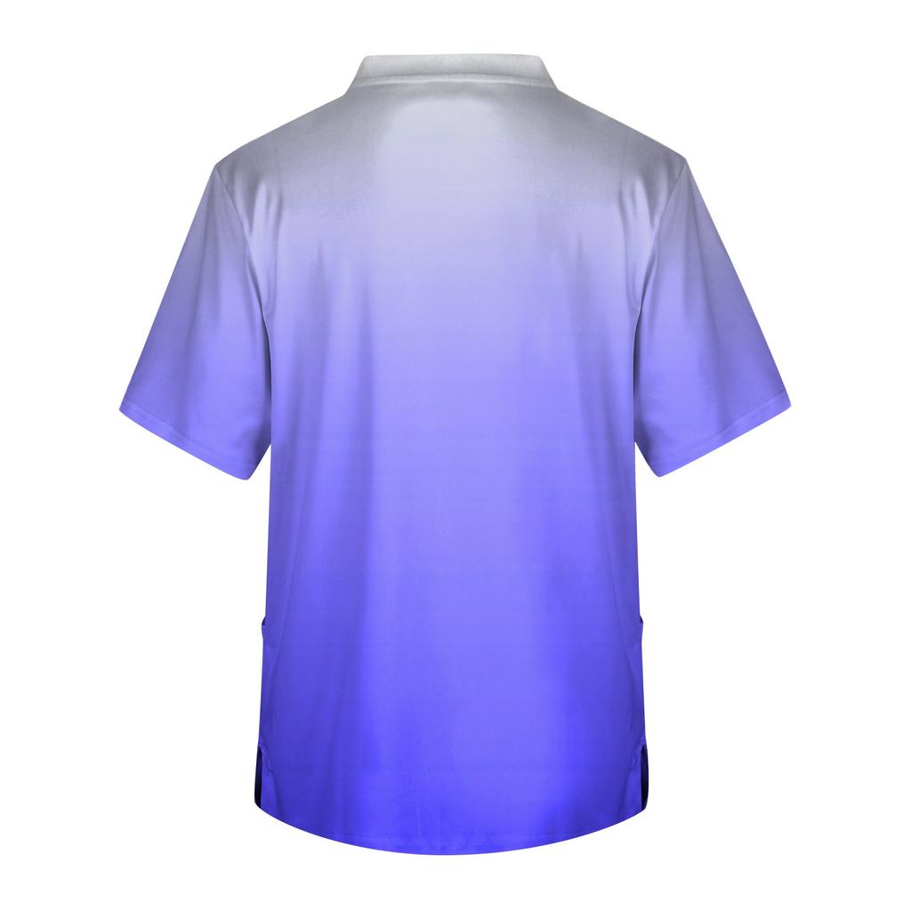 Men's Short Sleeve V,Neck Print Chest Pocket Care Top