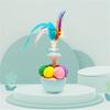 Wobble Cats Plaything with Colorful Feathered Ball Teaser Toy Nontoxic Indoor Exercise Fun For Kitten Owner Friend Gift