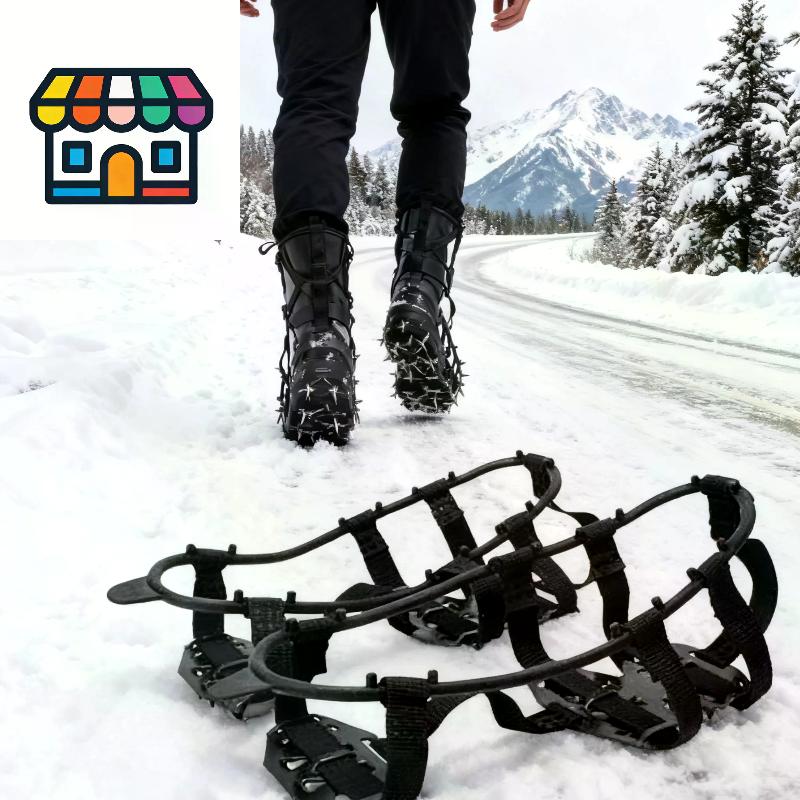 

M L Shoes Cover 24 Teeth Anti-Slip Ice Grips Gripper Shoes Boot Hiking Ice Climbing Shoe Spikes Climbing Chain L