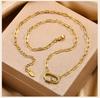 Collar con Colgante de Imperdible de Seguridad para Mujer, Acero Inoxidable Circonita Clip Gota Cadena Ajustable Chapado en Oro de 18k