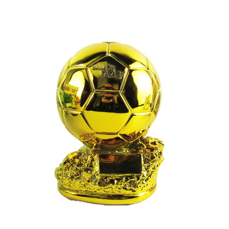 Ballon d'Or Trophy Ornament: Resin Football Craft, 2022 World Cup Souvenir, In Stock