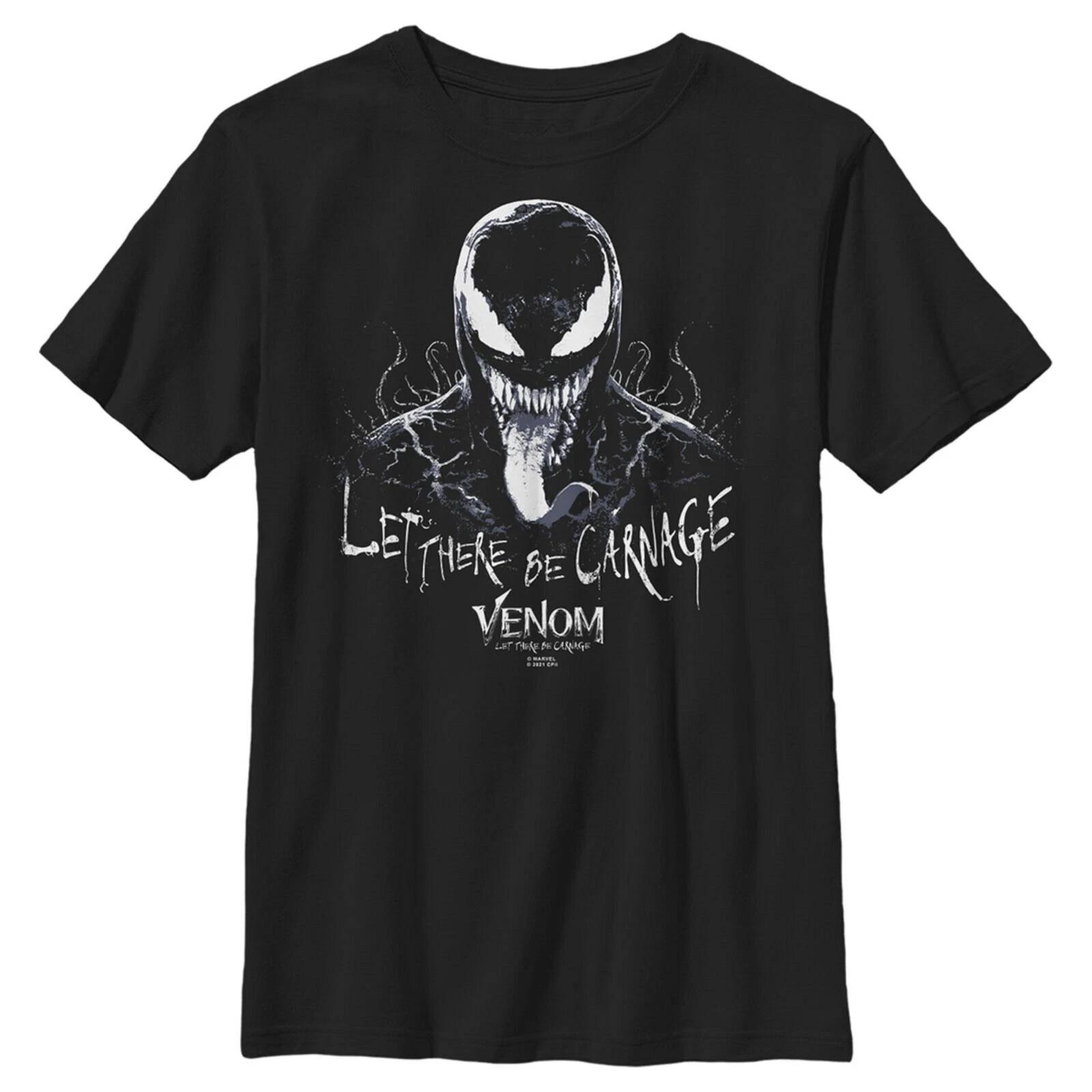 Marvel Genuine New Retro Marvel Venom-Let There Be Carnage Printed Men s and Women s Short Sleeve Loose Casual T-Shirts S