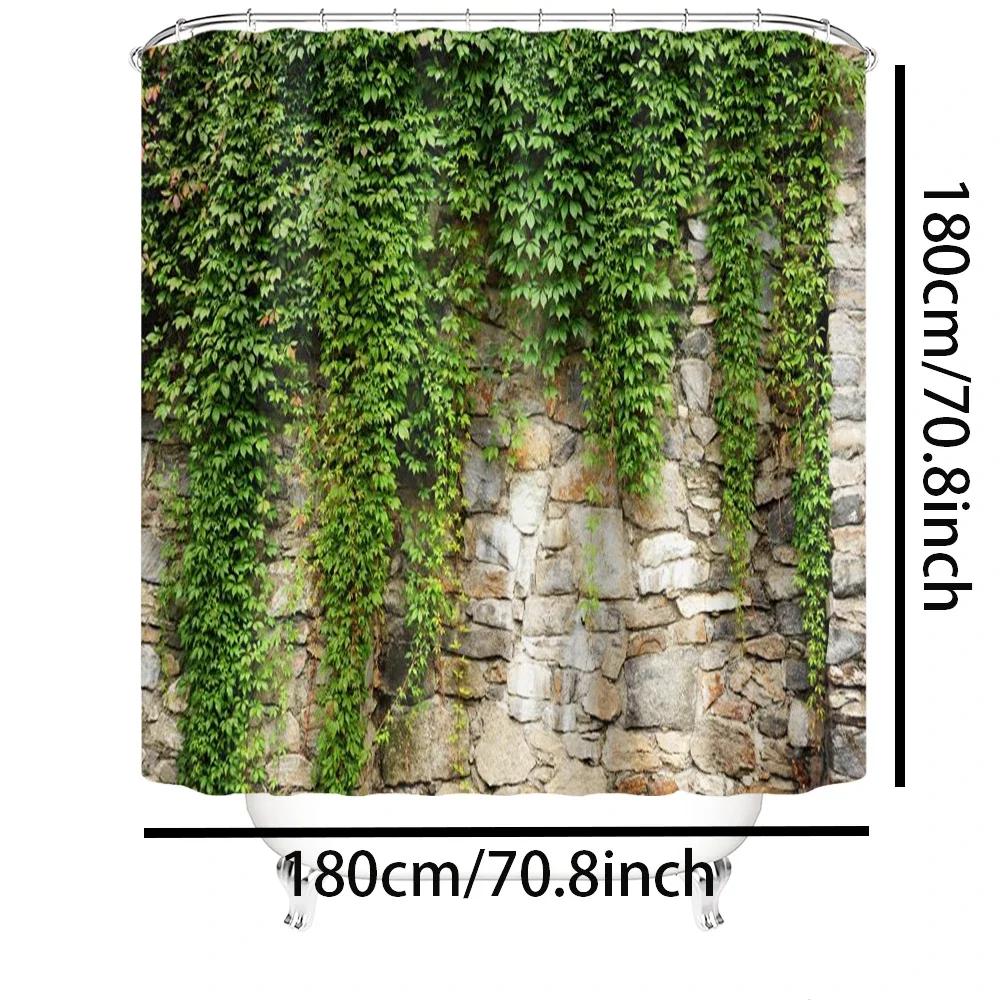 Refreshing Spring Scenery Shower Curtain Waterproof Landscape Shower Curtain With 12 Hooks Bathroom Decor Bathroom Accessories
