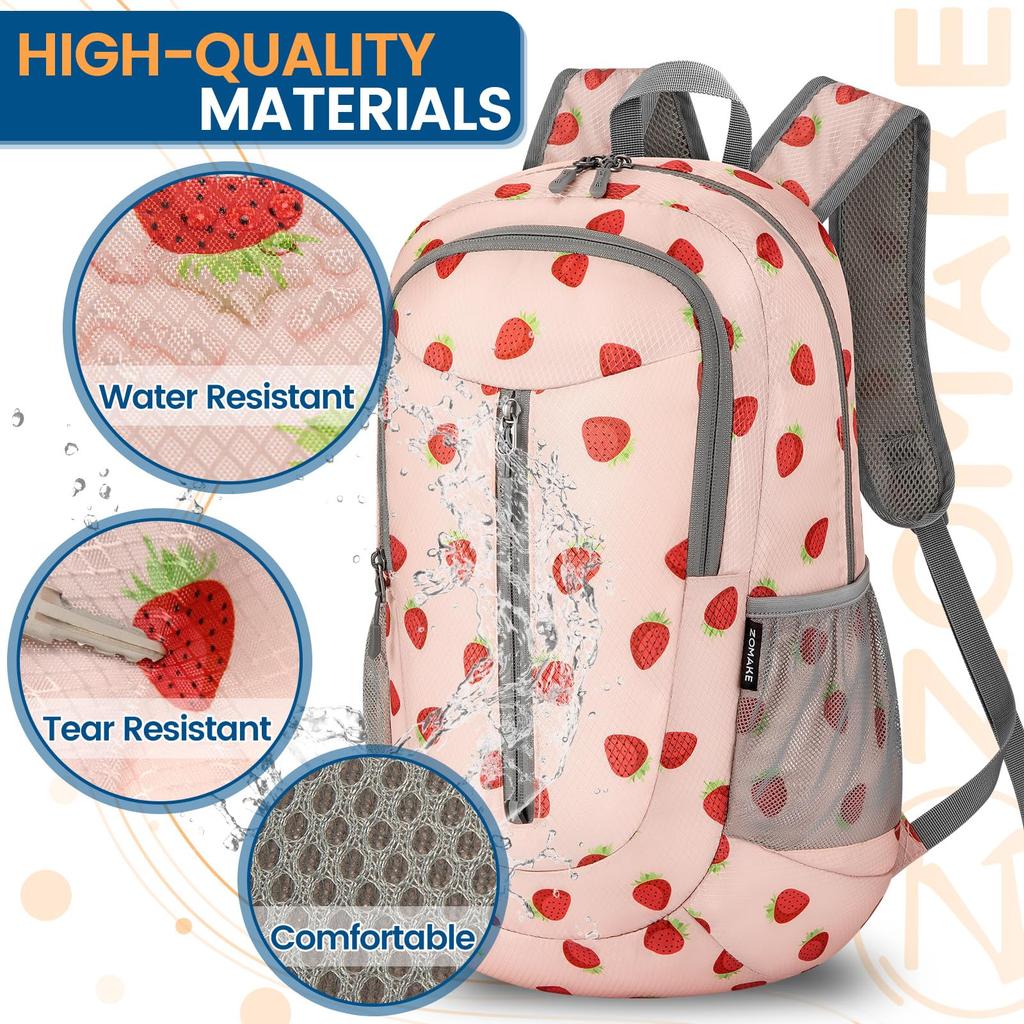 Foldable Backpack [ZOMAKE] 25L, Packable, Ultralight, Waterproof, Outdoor, Travel, Men's & Women's