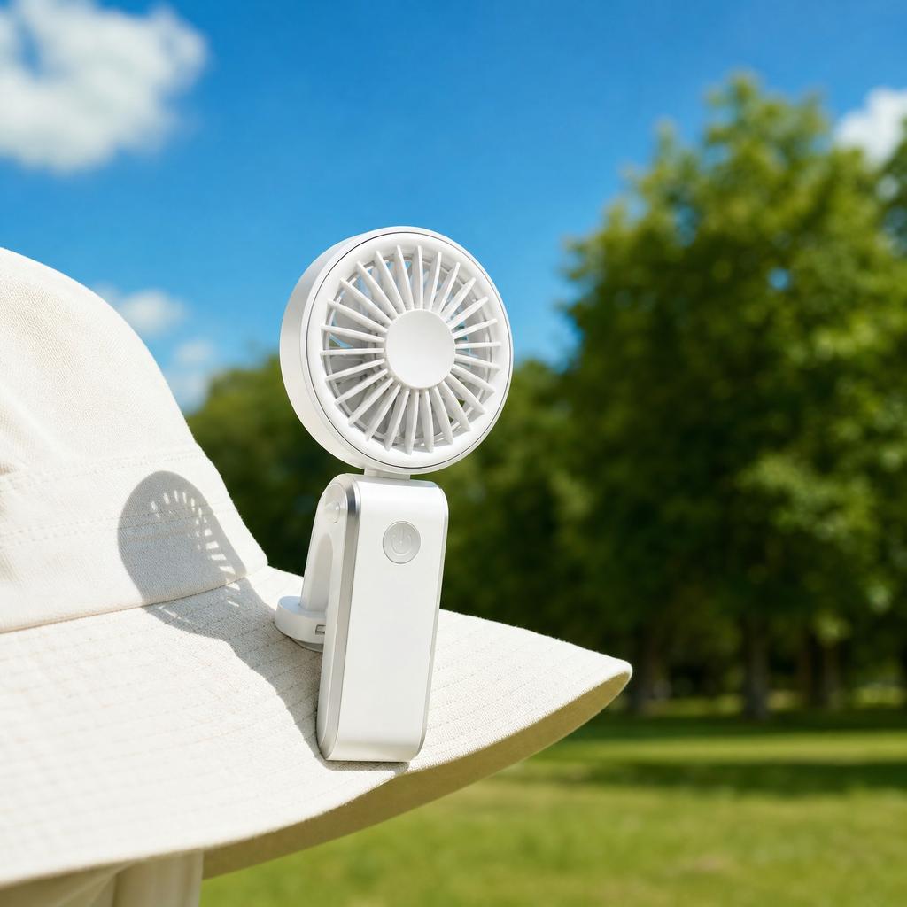 Portable Handheld Rechargeable Fan with 3 Adjustable Speed Settings and 1 to 3 Hours Battery Life Compact Design for Personal Use
