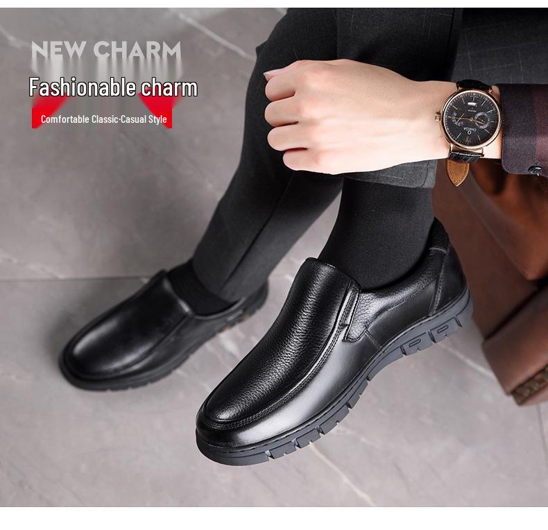 Herrskor i Plus Size, Slip-on, Business Casual, Läder, med Tjocka Sulan (Storlekar 47-48)