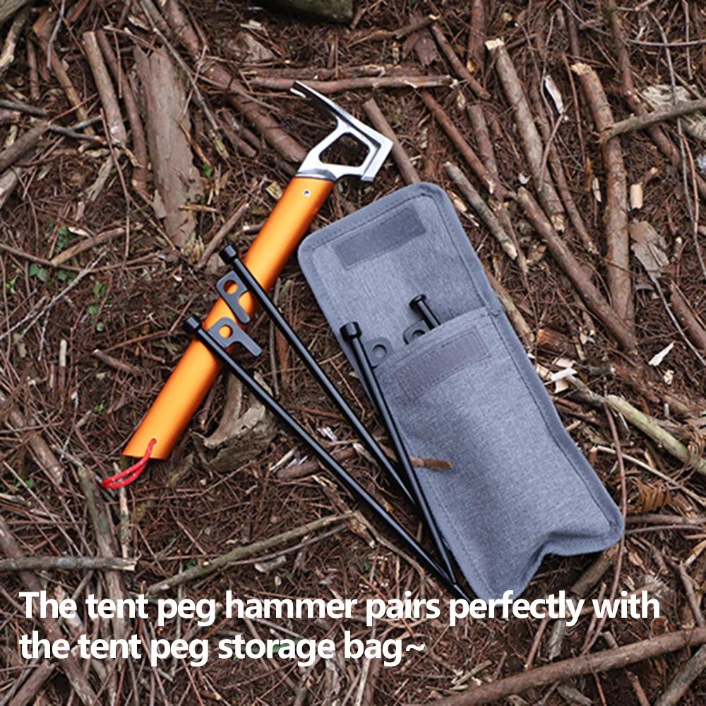 Camping Hammer Multitool Aluminum Handle Stainless Steel Hammer Tent Stakes Survival Gear Outdoor Tarp Hammer and Nail Puller