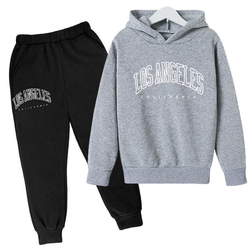 Los Angeles Hoodies & Tepláky pro kluky s potiskem písmen - Evropský/Americký styl 2023