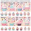 16Sheets Cute Cartoon Pink Cupcakes Puzzle Stickers Make A Face Diy Assemble Jigsaw Decals Birthday Party Decoration Supplies