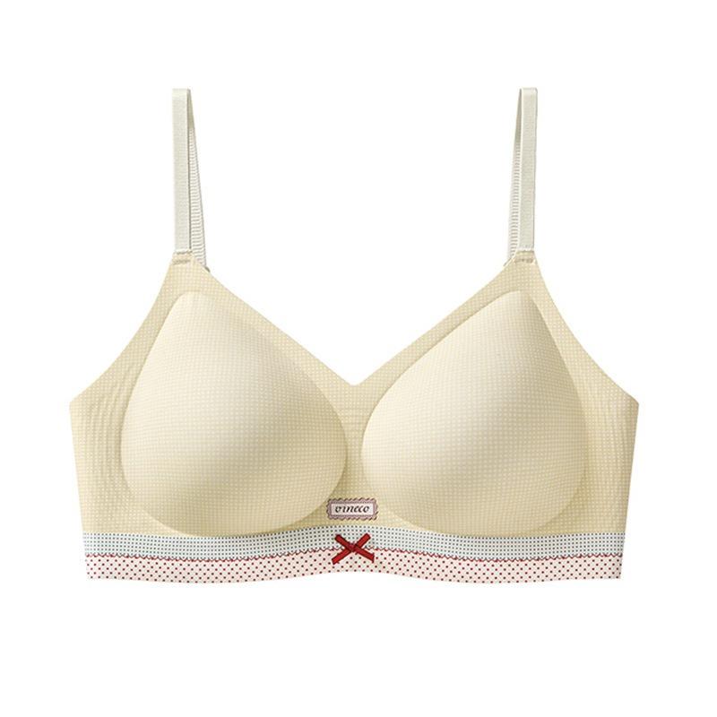Polka Dot Bow Sweet Ballet Style No Wire Bra For Women