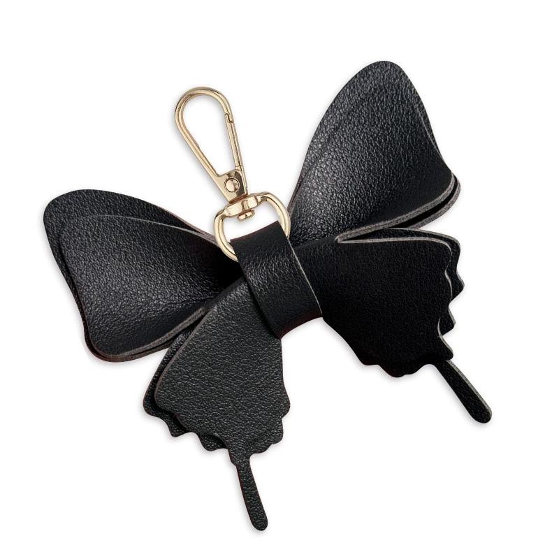 1pc Leather Creative Keychains Colorful Backpack Decoration Exquisite Key Ring Bag Charm Butterfly Pendant